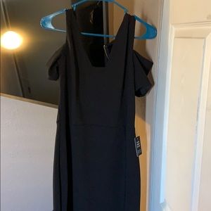 Black dress open shoulder